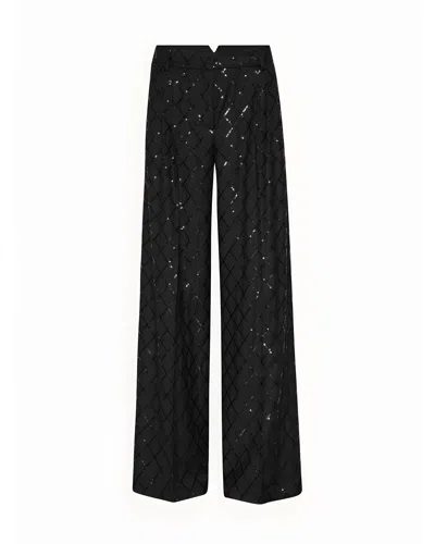 ROTATE BIRGER CHRISTENSEN WIDE LEG TROUSERS WITH SEQUINS