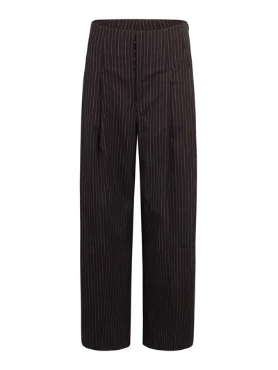 Rotate Birger Christensen Panted Pants With A Bodice Effect In Brown