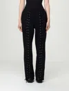 Rotate Birger Christensen Wide Leg Lace-up Joggers With Side Pockets In Black