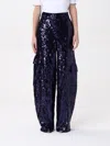 Rotate Birger Christensen Tapered-leg Sequined Cargo Pants In Blue