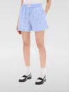 Rotate Birger Christensen Logo-print Striped Shorts In Blau