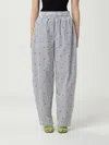 Rotate Birger Christensen Poplin Tapered Striped Pants In Gray