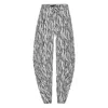 Rotate Birger Christensen Zebra Print Cargo Trousers With Back Pockets In Black
