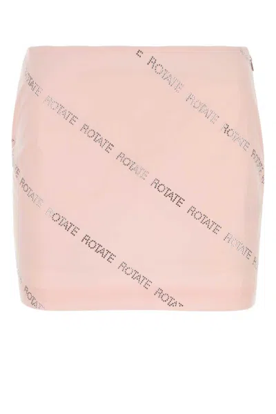 ROTATE BIRGER CHRISTENSEN PASTEL PINK POPLIN MINI SKIRT