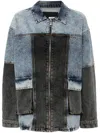 Rotate Birger Christensen Oversized Patchwork Jacket In 蓝色