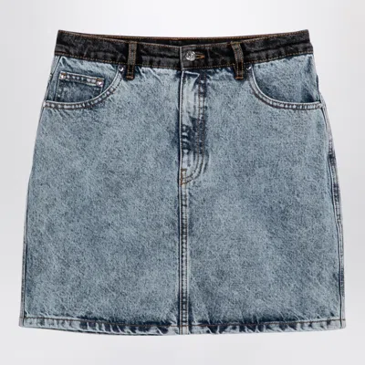 ROTATE BIRGER CHRISTENSEN ROTATE BIRGER CHRISTENSEN PATCHWORK MINI SKIRT IN ORGANIC DENIM