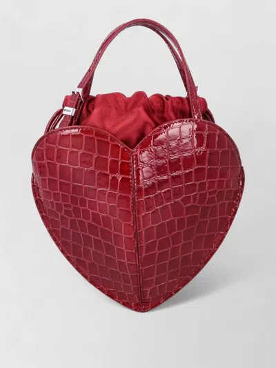 Rotate Birger Christensen Patent Croco Heart Bag In Red