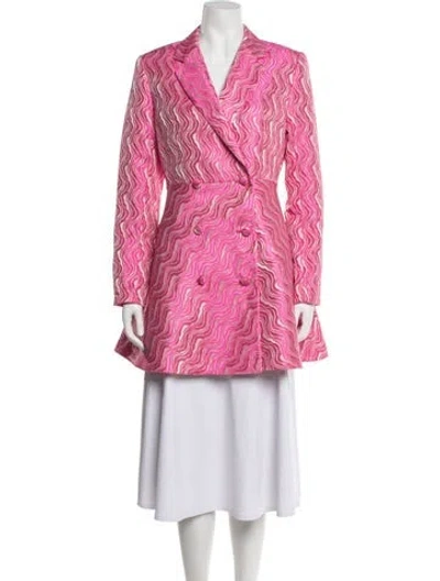 Pre-owned Rotate Birger Christensen Patterned Coat In Pink