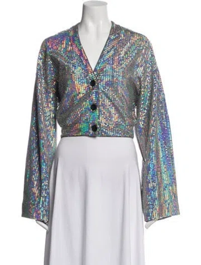 Pre-owned Rotate Birger Christensen Patterned Evening Jacket In Multicolor