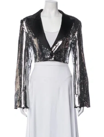 Pre-owned Rotate Birger Christensen Patterned Evening Jacket W/ Tags In Black