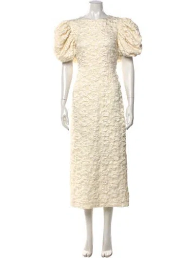 Pre-owned Rotate Birger Christensen Patterned Long Dress In Neutrals