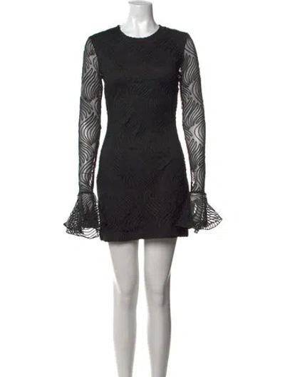 Pre-owned Rotate Birger Christensen Patterned Mini Dress In Black