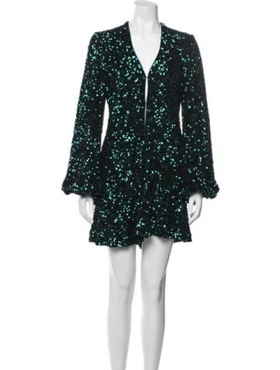 Pre-owned Rotate Birger Christensen Patterned Mini Dress In Blue