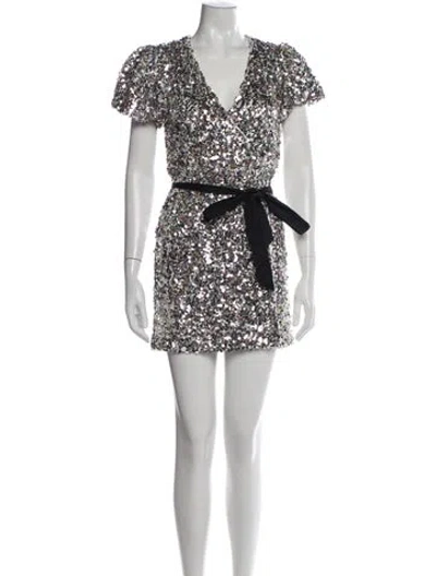 Pre-owned Rotate Birger Christensen Patterned Mini Dress W/ Tags In Neutrals