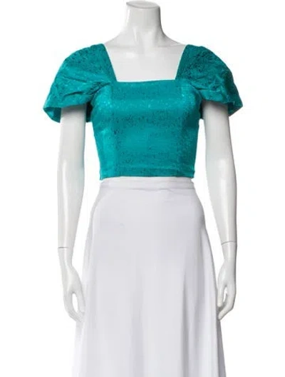 Pre-owned Rotate Birger Christensen Patterned Square Neckline Crop Top In Multi