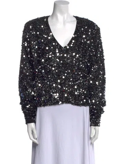 Pre-owned Rotate Birger Christensen Patterned V-neck Blouse In Multi