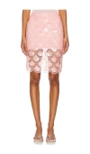 Rotate Birger Christensen Rotate Pink Skirt With Paillettes In Peachskin