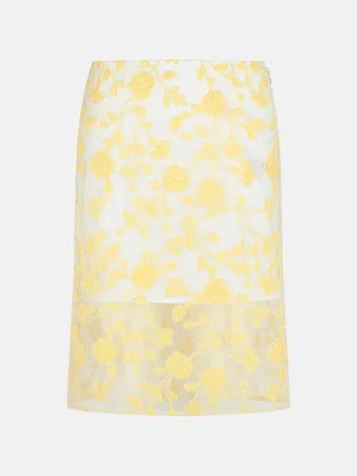 Rotate Birger Christensen 'pencil Flower' Yellow Polyester Skirt