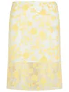 Rotate Birger Christensen 'pencil Flower' Yellow Polyester Skirt In Yellow