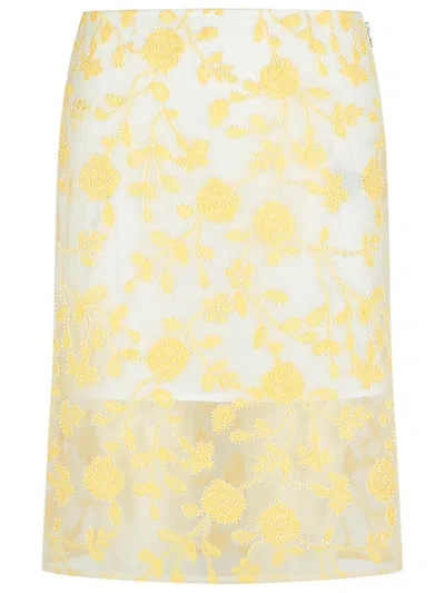 Rotate Birger Christensen 'pencil Flower' Yellow Polyester Skirt
