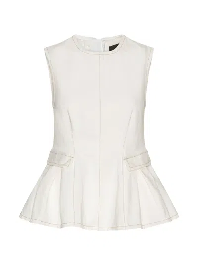 Rotate Birger Christensen Peplum Blouse In White