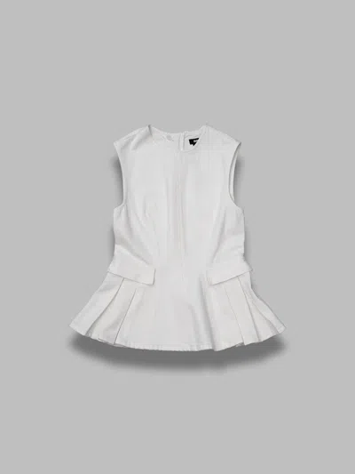 Rotate Birger Christensen Peplum Denim Top In White