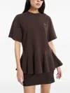 Rotate Birger Christensen T-shirt Mit Schösschen In Brown