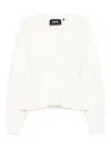 Rotate Birger Christensen Peplum V-neck Cardigan In White