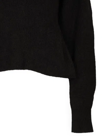 Rotate Birger Christensen Peplum-hem Sweater In Black