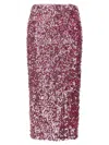 Rotate Birger Christensen Sequined Pencil Midi Skirt In Pink