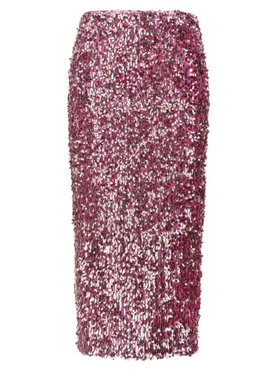 ROTATE BIRGER CHRISTENSEN PINK ALL-OVER SEQUINS SKIRT