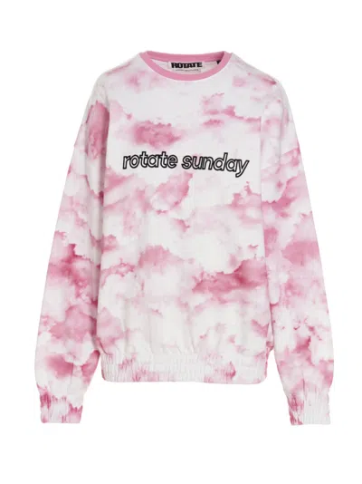 Rotate Birger Christensen Pink Crew Neck Sweatshirt In Multi
