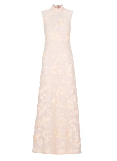 Rotate Birger Christensen Pink High-neck Maxi Dress