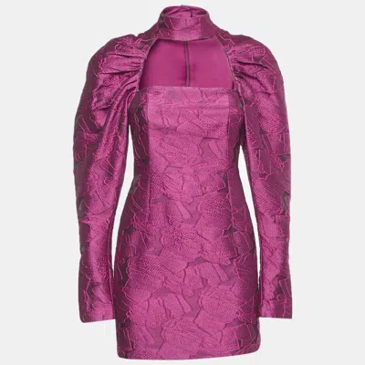 Pre-owned Rotate Birger Christensen Pink Jacquard Kaya Mini Dress S