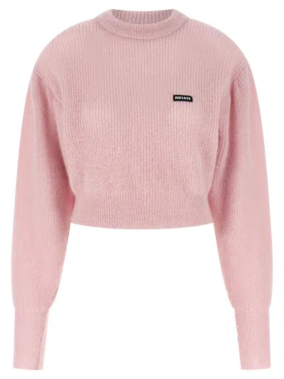 ROTATE BIRGER CHRISTENSEN PINK KNIT PUFF SWEATER