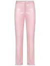 ROTATE BIRGER CHRISTENSEN PINK SEQUIN-EMBELLISHED BOOT CUT PANTS IN POLYESTER WOMAN