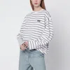 Rotate Birger Christensen Rotate Birgerchristensen Pink Striped Oversized Longsleeve Tshirt In Black