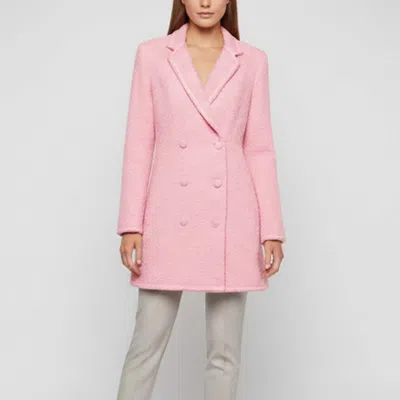 Pre-owned Rotate Birger Christensen Pink Wool Blend Bouclé Newton Blazer Dress M