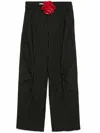 Rotate Birger Christensen Sequin Pinstripe Wide-leg Trousers In Black