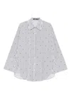Rotate Birger Christensen Poplin Oversized Striped Shirt In White