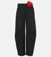Rotate Birger Christensen Trousers In Pinstripe Fabric In Black