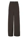 Rotate Birger Christensen Pinstripe Wide-leg Trousers In Brown
