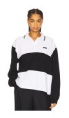 Rotate Birger Christensen Long-sleeved Polo Shirt Ribbed Cuffs In Black