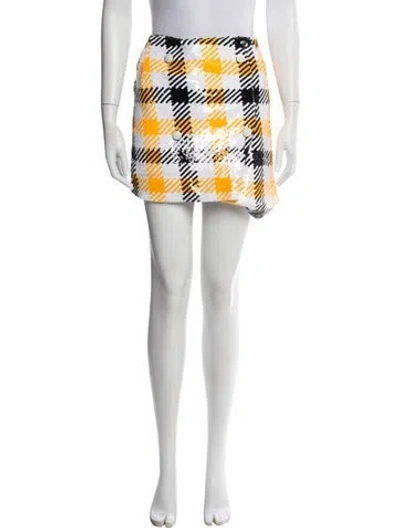 Pre-owned Rotate Birger Christensen Plaid Print Mini Skirt In Multi