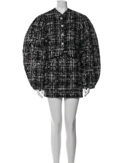 Pre-owned Rotate Birger Christensen Plaid Print Skirt Set In White