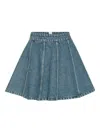 Rotate Birger Christensen Pleated Denim Mini Skirt