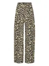 Rotate Birger Christensen Pleated Leopard-print Trousers In Brown