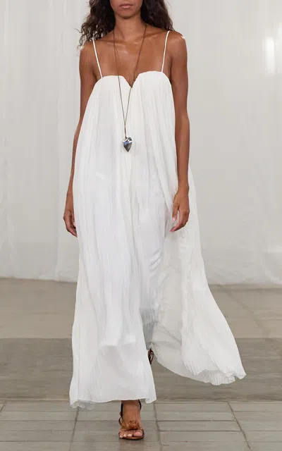 Rotate Birger Christensen Pleated Midi Dress In White