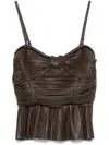 Rotate Birger Christensen Pleated Top In Brown