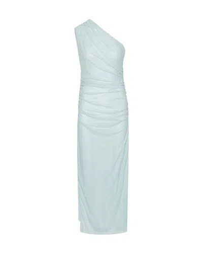 Rotate Birger Christensen Plein Air One-shoulder Dress In Blue